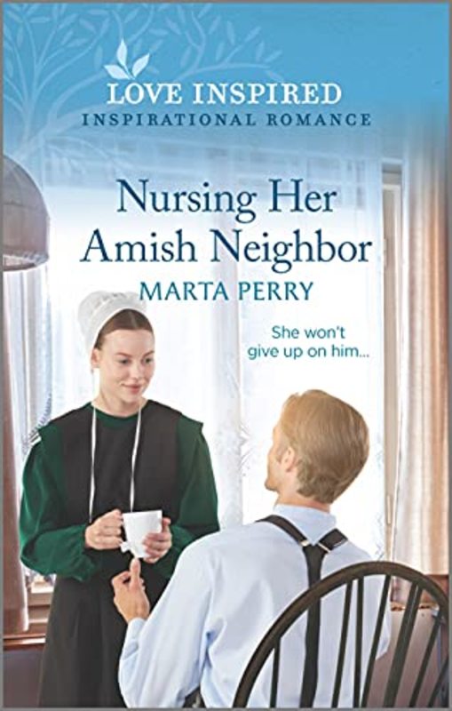 Book cover for "Nursing Her Amish Neighbor" by Marta Perry
