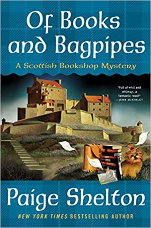 Book cover for "Of Books and Bagpipes" by Paige Shelton