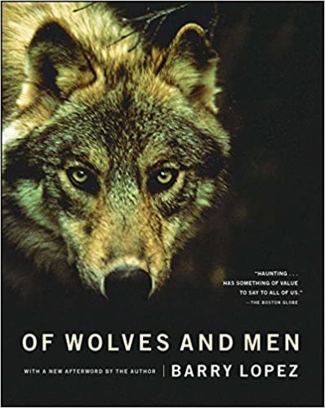 Book cover for "Of Wolves and Men" by Barry Holstun Lopez