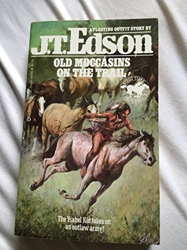 Book cover for "Old Moccasins on the Trail" by JT Edson