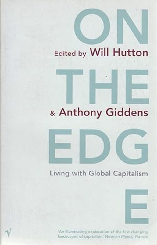 Book cover for "On the Edge" by Anthony Giddens