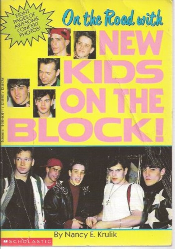 Book cover for "On the Road with New Kids on the Block" by Nancy Krulik
