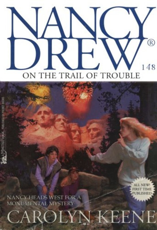 Book cover for "On the Trail of Trouble" by Carolyn Keene