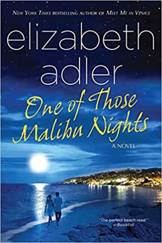 Book cover for "One of Those Malibu Nights" by Elizabeth Adler