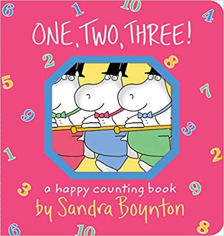 Book cover for "One, Two, Three!" by Sandra Boynton