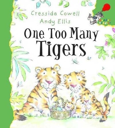 Book cover for "One Too Many Tigers" by Cressida Cowell