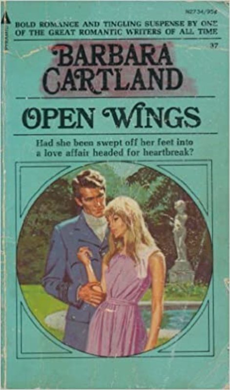 Book cover for "Open Wings" by Barbara Cartland