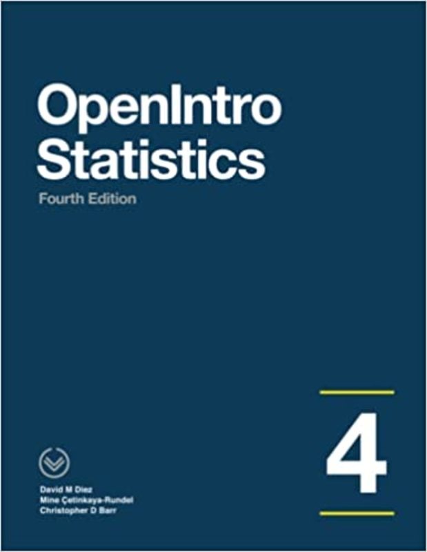 Book cover for "OpenIntro Statistics" by David Diez