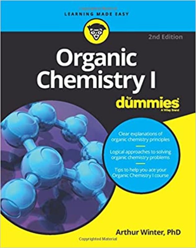 Book cover for "Organic Chemistry I For Dummies" by Arthur Winter