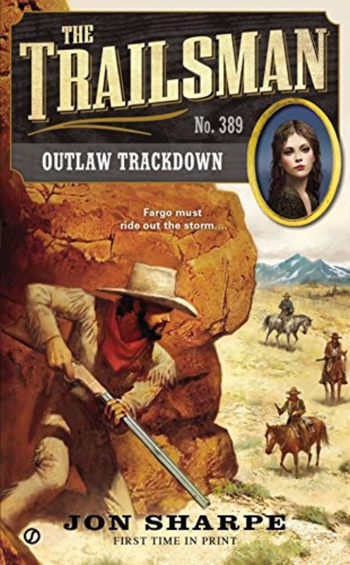 Book cover for "Outlaw Trackdown" by Jon Sharpe