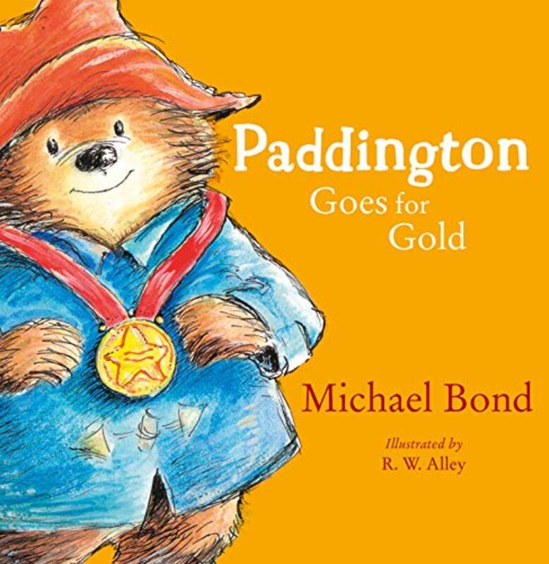 Book cover for "Paddington Goes for Gold" by Michael Bond