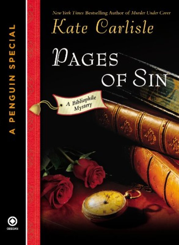 Book cover for "Pages of Sin" by Kate Carlisle