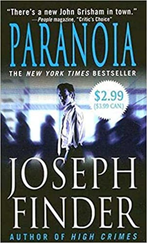 Book cover for "Paranoia" by Joseph Finder