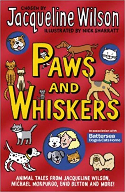 Book cover for "Paws and Whiskers" by Jacqueline Wilson