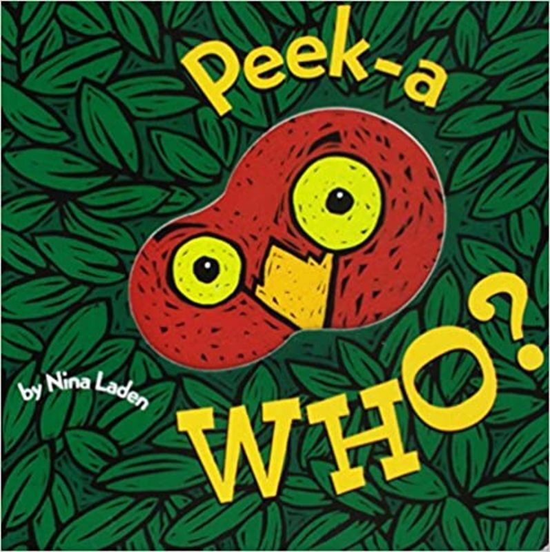 Book cover for "Peek-a Who?" by Nina Laden