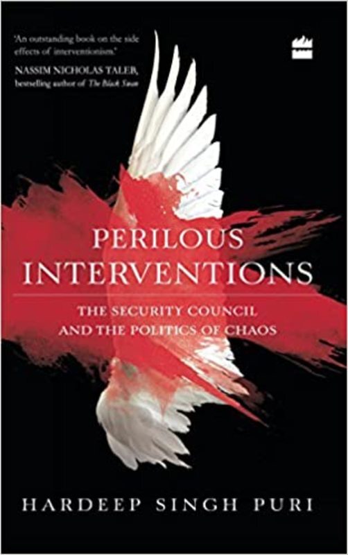 Book cover for "Perilous Interventions" by Hardeep Singh Puri