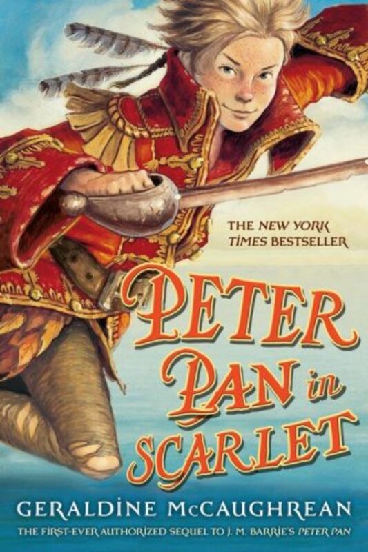 Book cover for "Peter Pan in Scarlet" by Geraldine McCaughrean