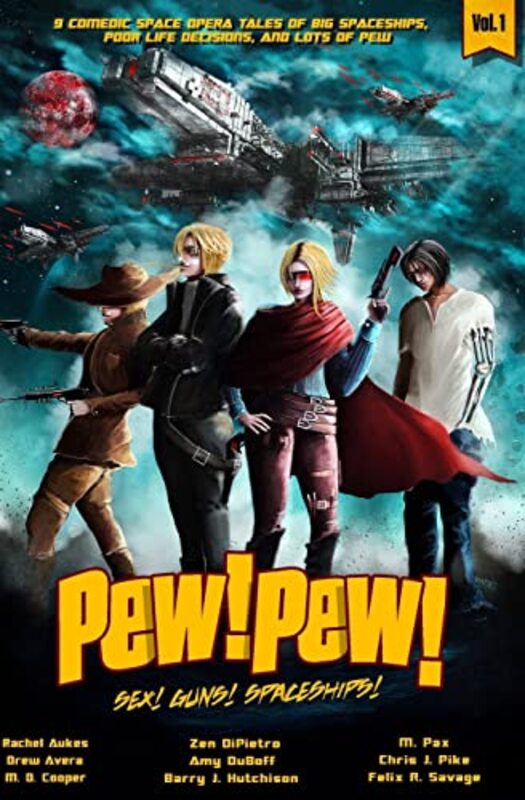 Book cover for "Pew! Pew! Volume 1" by MD Cooper