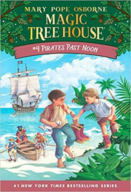 Book cover for "Pirates Past Noon / Pirates' Treasure!" by Mary Pope Osborne
