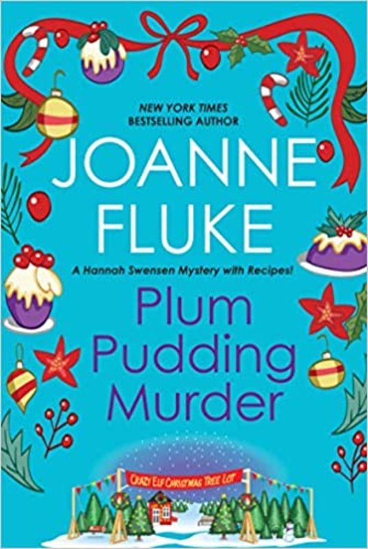 Book cover for "Plum Pudding Murder" by Joanne Fluke