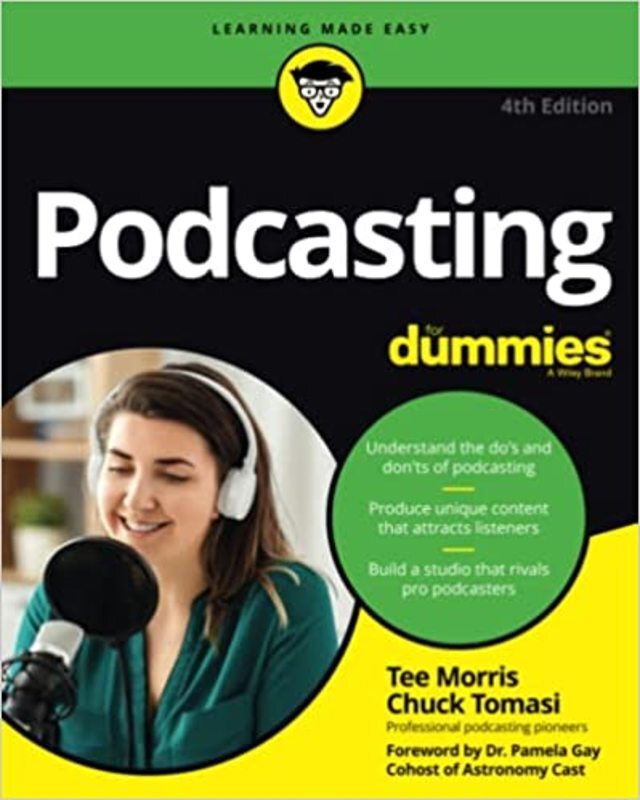 Book cover for "Podcasting For Dummies" by Tee Morris