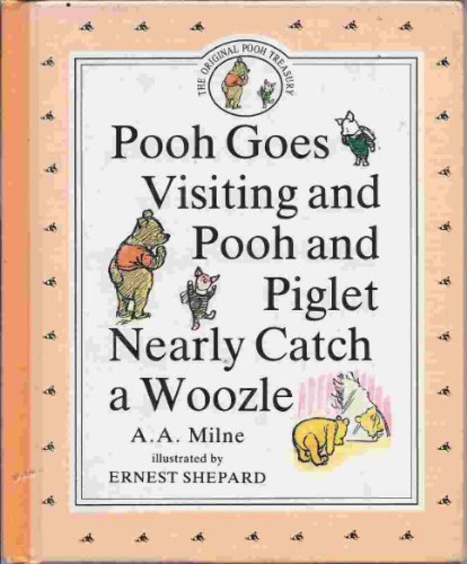 Book cover for "Pooh Goes Visiting and Pooh and Piglet Nearly Catch a Woozle" by AA Milne