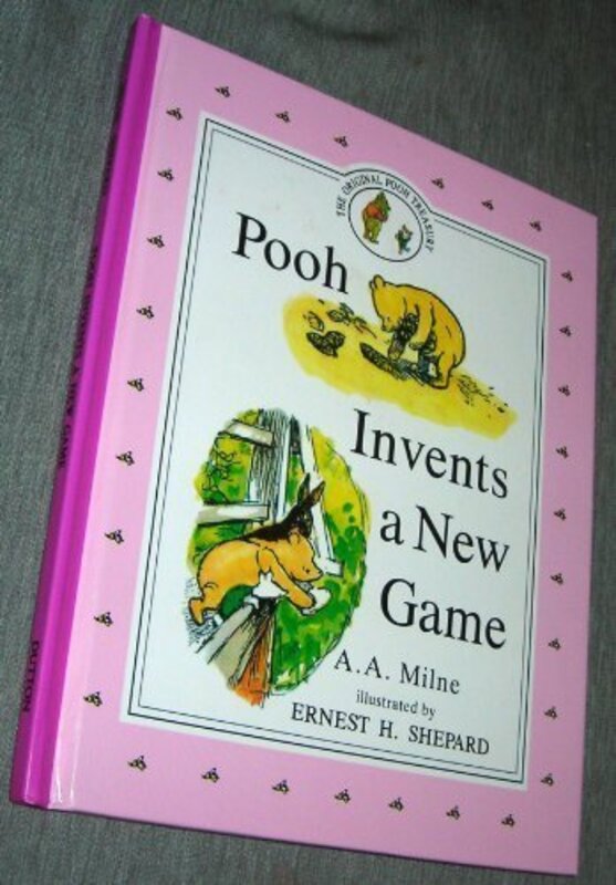 Book cover for "Pooh Invents A New Game" by AA Milne
