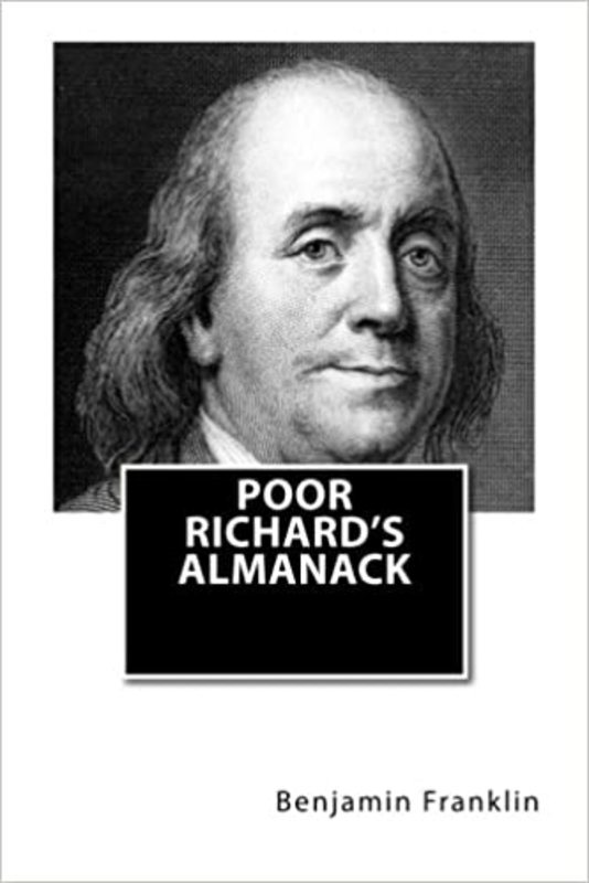 Book cover for "Poor Richard's Almanack" by Benjamin Franklin