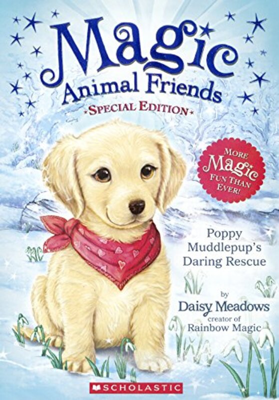 Book cover for "Poppy Muddlepup's Daring Rescue" by Daisy Meadows