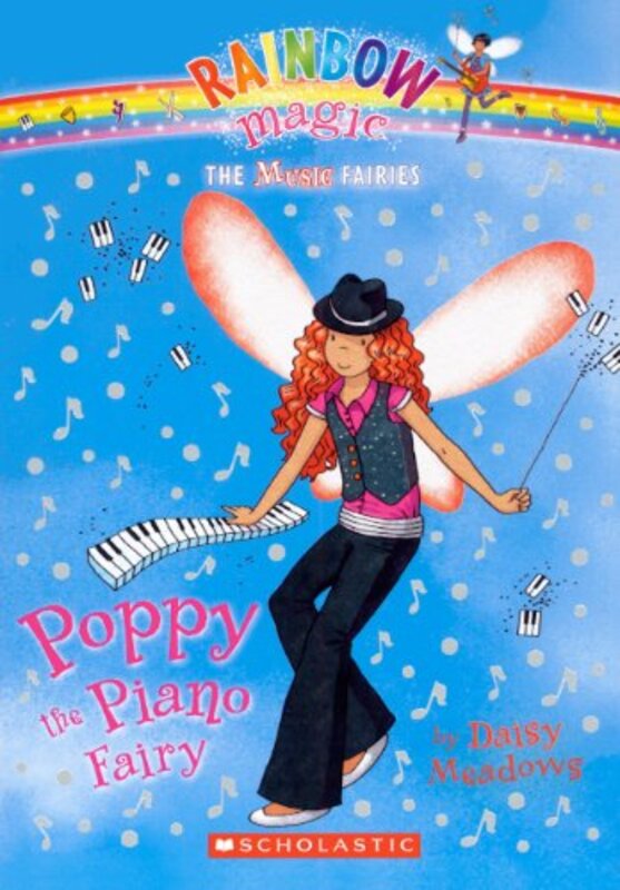 Book cover for "Poppy the Piano Fairy" by Daisy Meadows