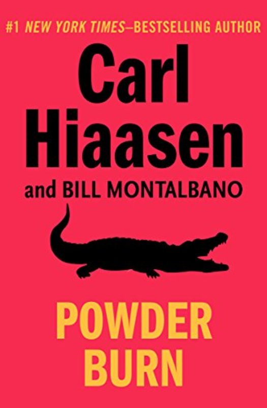 Book cover for "Powder Burn" by Carl Hiaasen