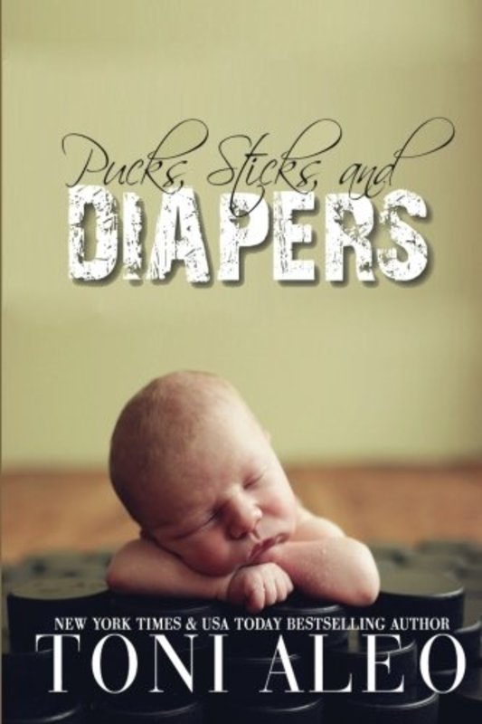 Book cover for "Pucks, Sticks, and Diapers" by Toni Aleo