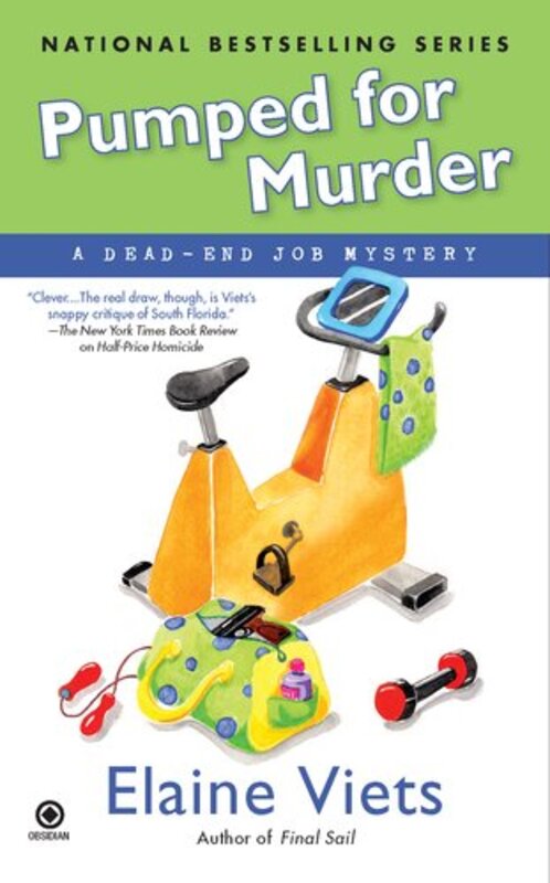 Book cover for "Pumped for Murder" by Elaine Viets