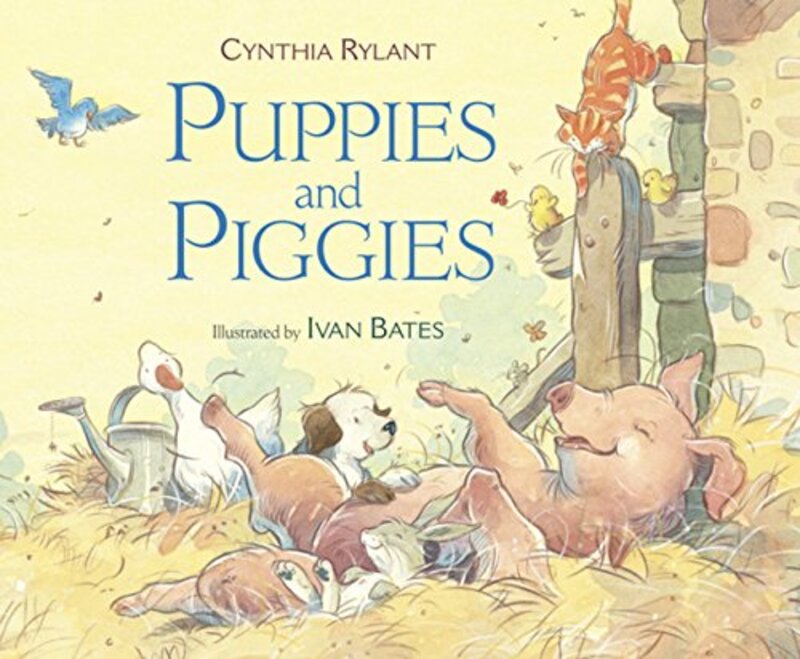 Book cover for "Puppies and Piggies" by Cynthia Rylant