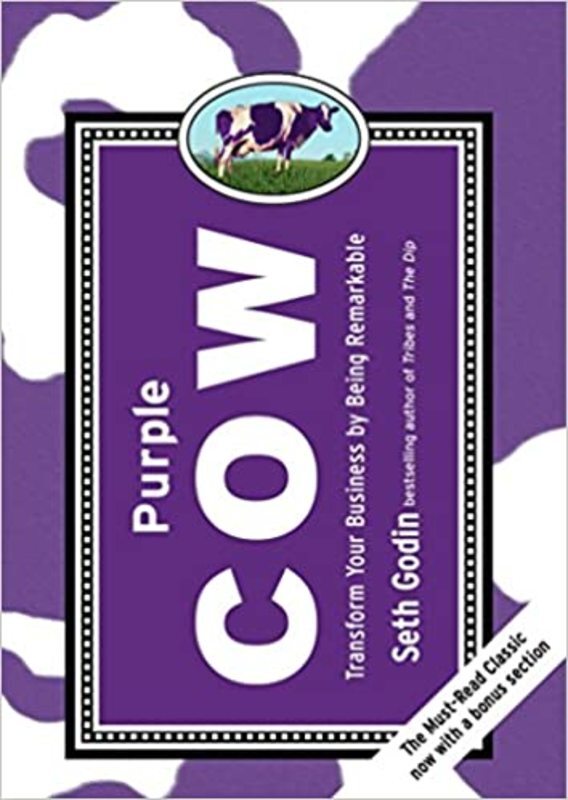 Book cover for "Purple Cow" by Seth Godin