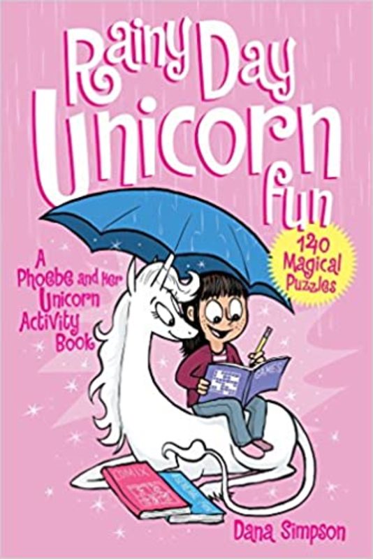 Book cover for "RaIny Day Unicorn Fun" by Dana Simpson