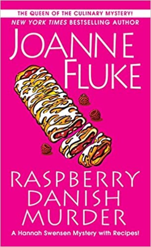 Book cover for "Raspberry Danish Murder" by Joanne Fluke
