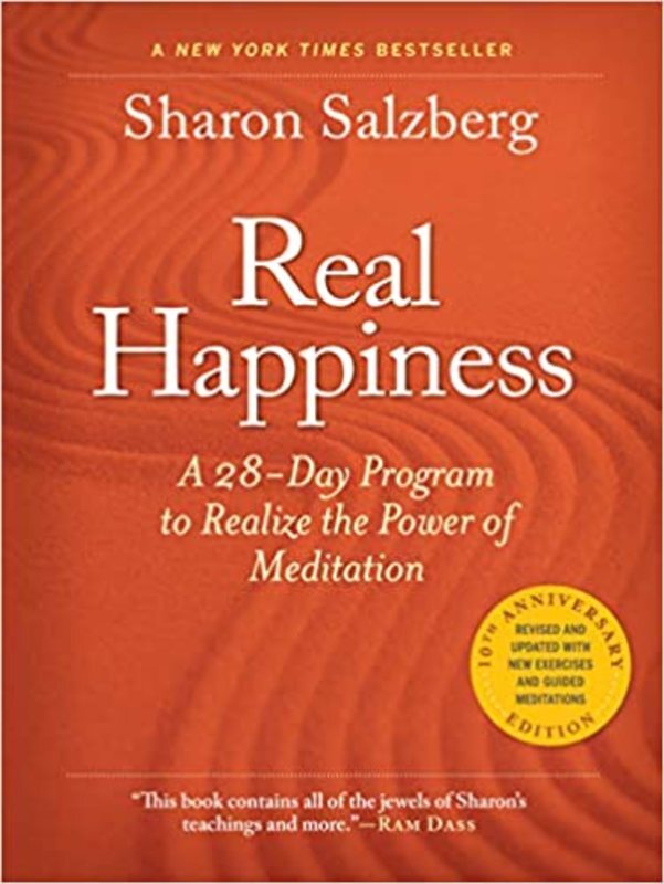 Book cover for "Real Happiness" by Sharon Salzberg