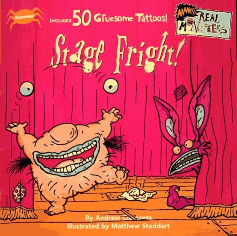 Book cover for "Real Monsters Stage Fright!" by Andrew Clements