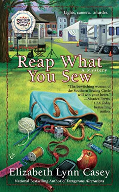 Book cover for "Reap What You Sew" by Elizabeth Lynn Casey