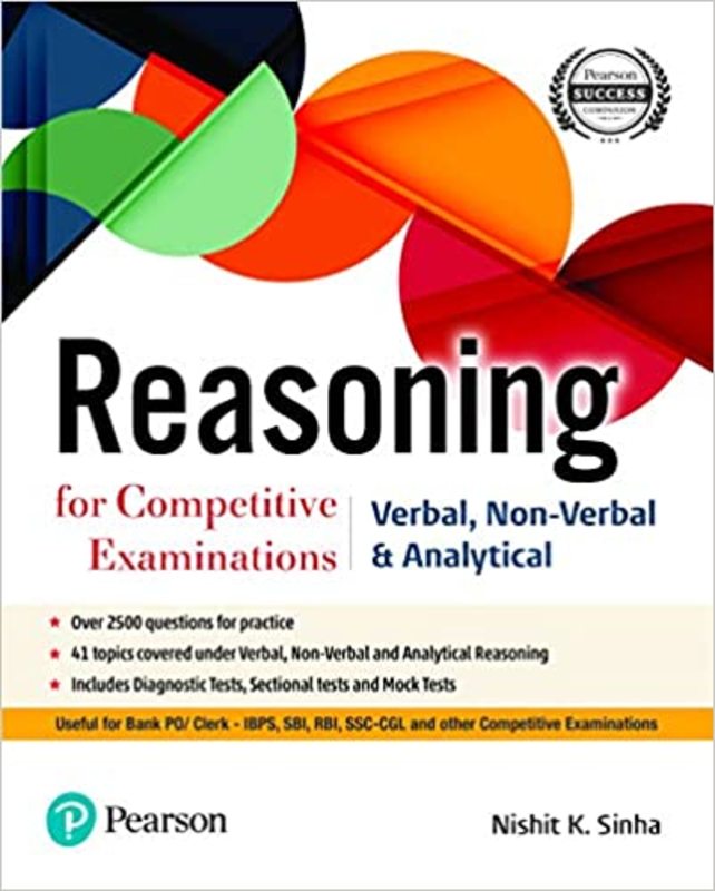 Book cover for "Reasoning for Competitive Examinations" by Nishit K. Sinha