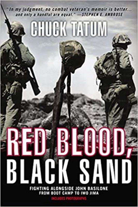 Book cover for "Red Blood, Black Sand" by Chuck Tatum