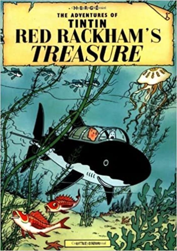 Book cover for "Red Rackham's Treasure" by Hergé