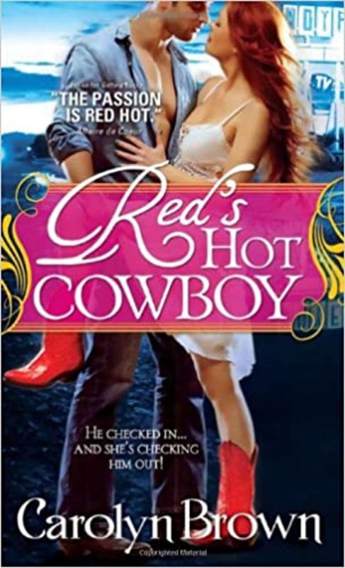 Book cover for "Red's Hot Cowboy" by Carolyn Brown