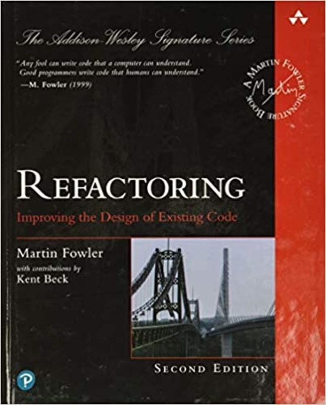 Book cover for "Refactoring" by Martin Fowler