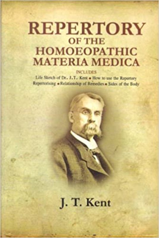 Book cover for "Repertory of the Homoeopathic Materia Medica" by J. T. Kent