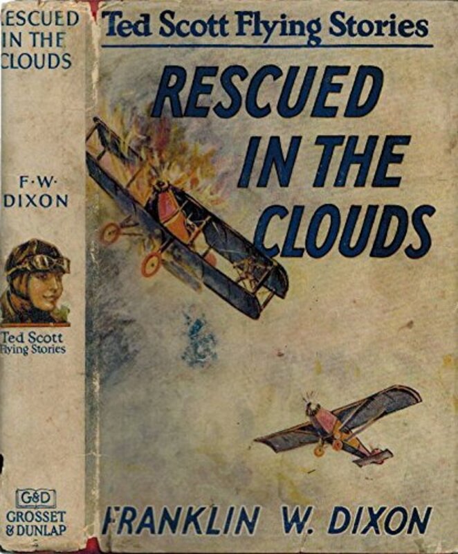 Book cover for "Rescued in the Clouds" by Franklin W Dixon