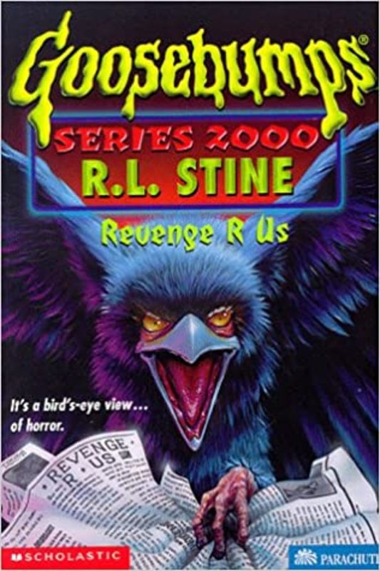 Book cover for "Revenge R Us" by R.L. Stine