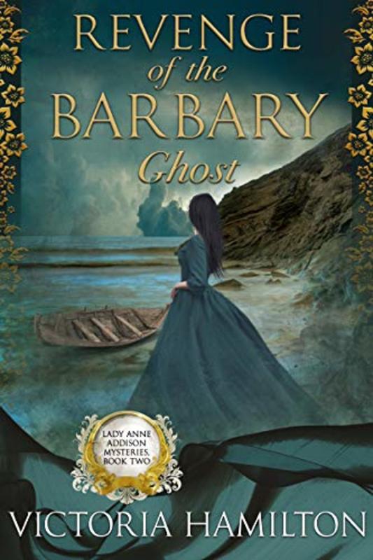 Book cover for "Revenge of the Barbary Ghost" by Victoria Hamilton