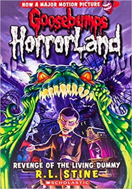 Book cover for "Revenge of the Living Dummy" by R.L. Stine
